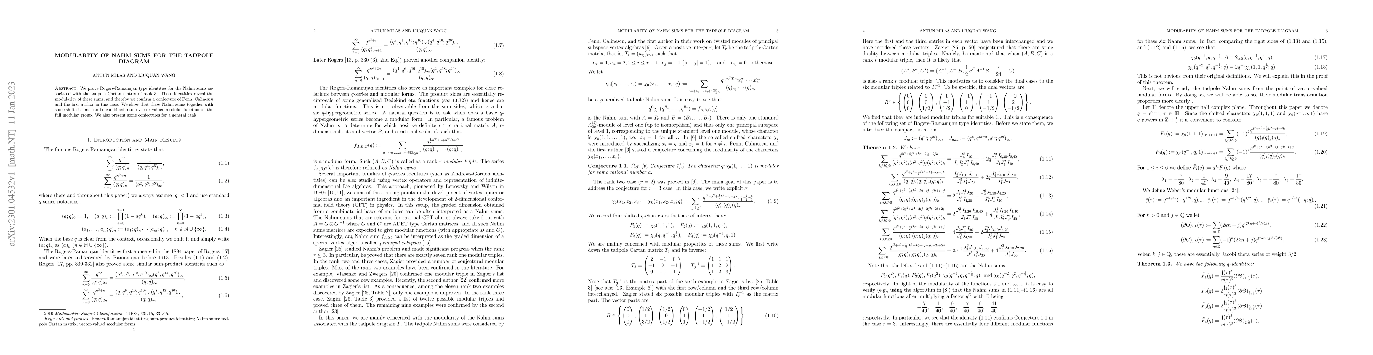Thumbnail for Modularity of Nahm Sums for the Tadpole Diagram