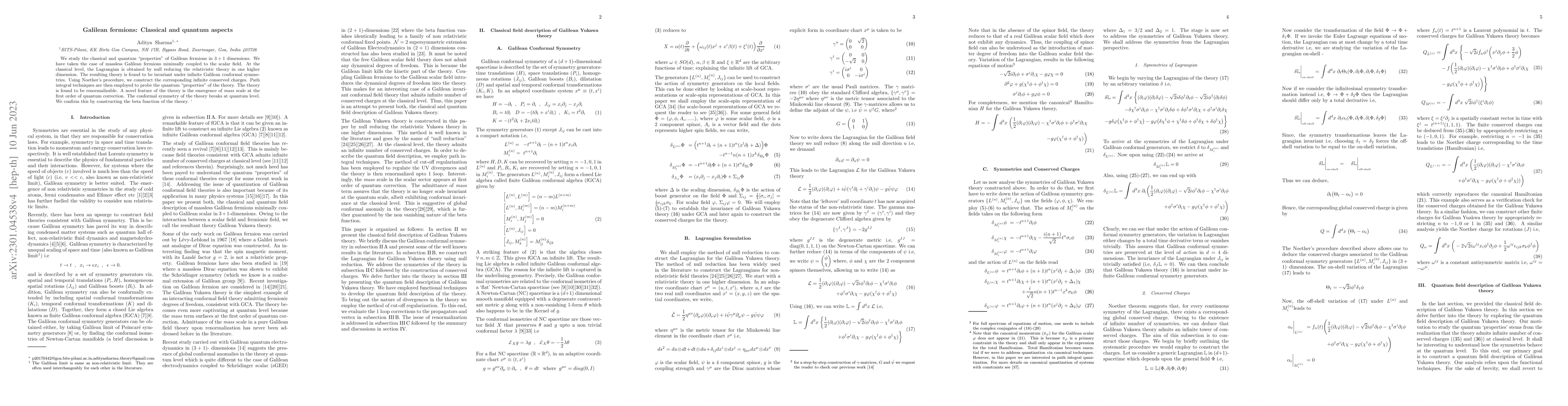Thumbnail for Galilean fermions: Classical and quantum aspects