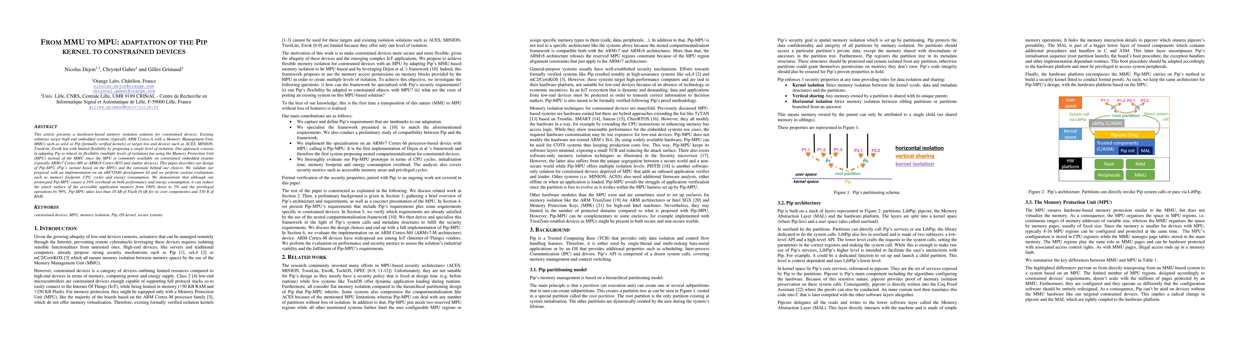 Thumbnail for From MMU to MPU: adaptation of the Pip kernel to constrained devices