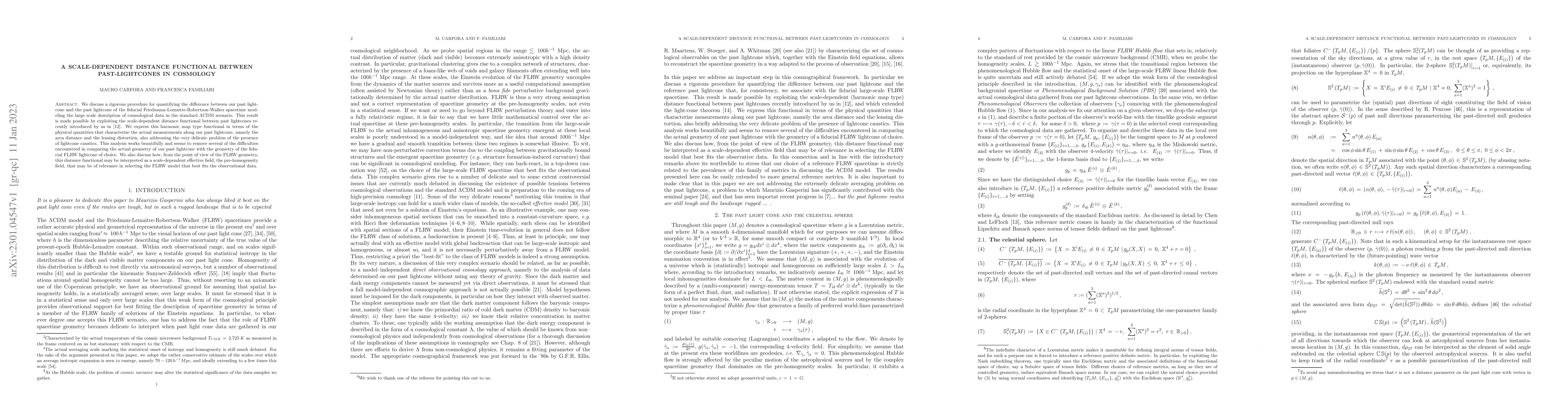 Thumbnail for A Scale-Dependent Distance Functional between Past Light Cones in
  Cosmology