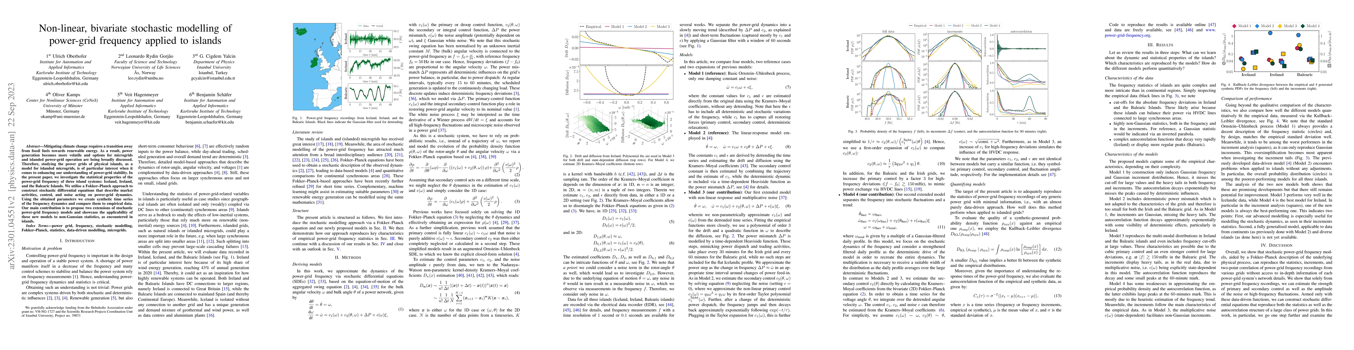 Thumbnail for Non-linear, bivariate stochastic modelling of power-grid frequency
  applied to islands