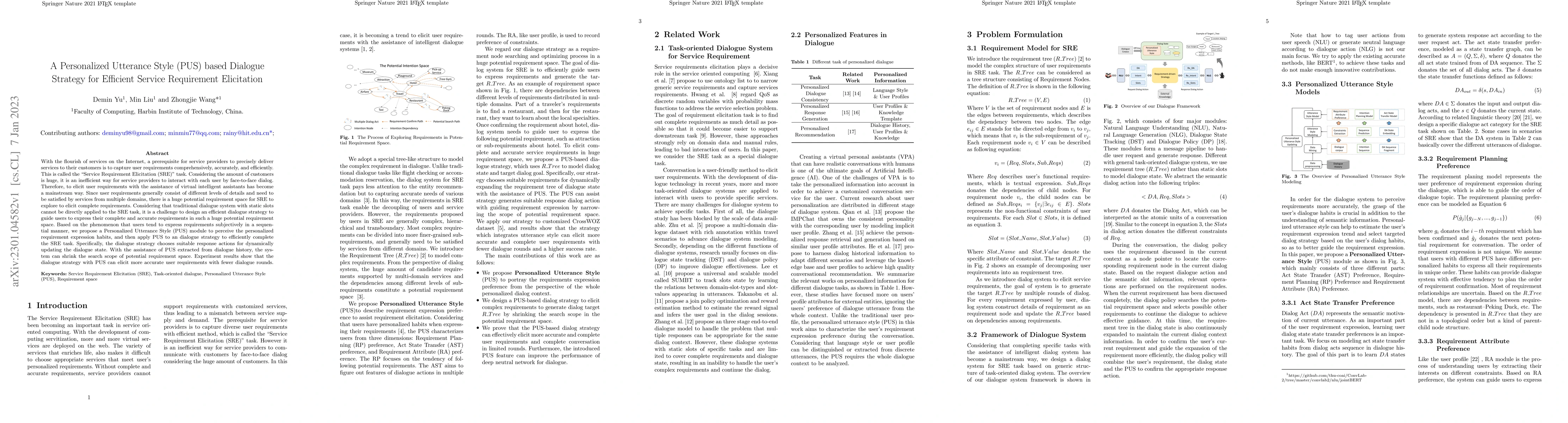 Thumbnail for A Personalized Utterance Style (PUS) based Dialogue Strategy for
  Efficient Service Requirement Elicitation