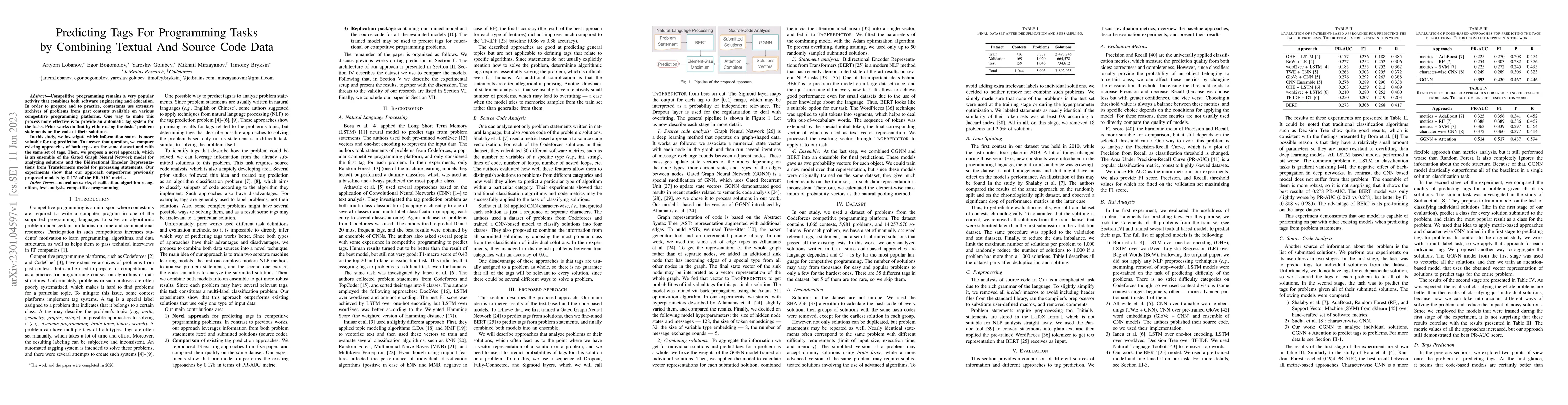 Thumbnail for Predicting Tags For Programming Tasks by Combining Textual And Source
  Code Data