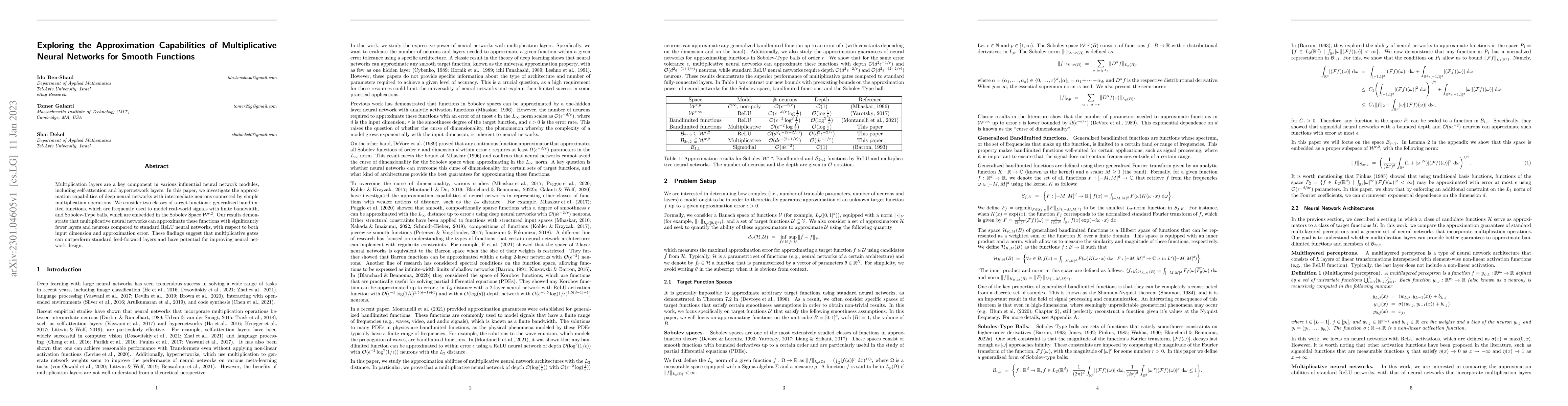 Thumbnail for Exploring the Approximation Capabilities of Multiplicative Neural
  Networks for Smooth Functions