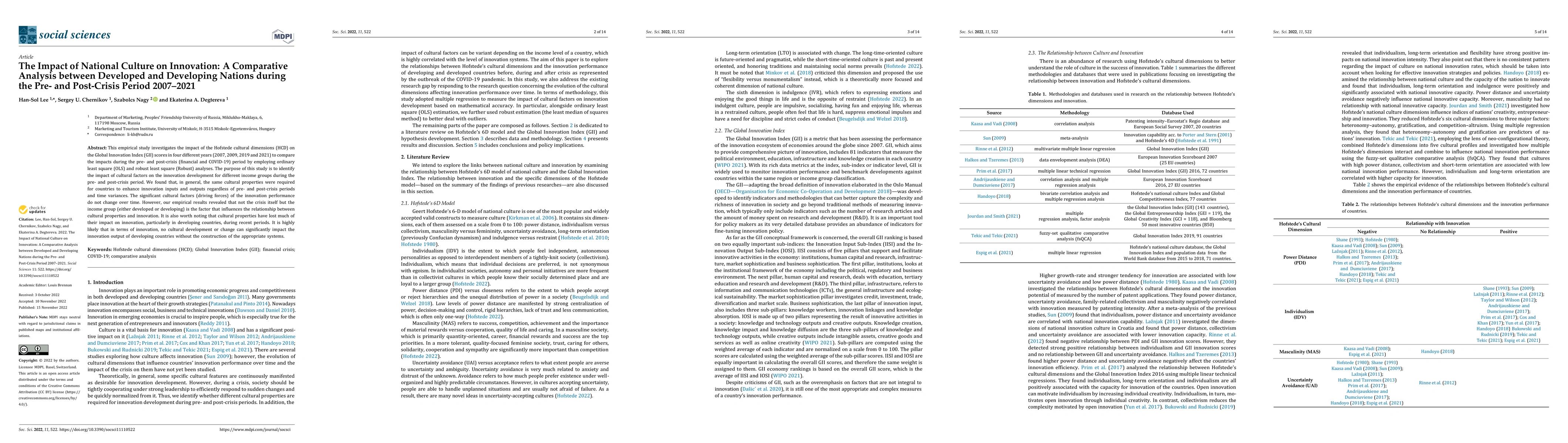 Thumbnail for The Impact of National Culture on Innovation A Comparative Analysis
  between Developed and Developing Nations during the Pre and Post Crisis
  Period 2007_2021