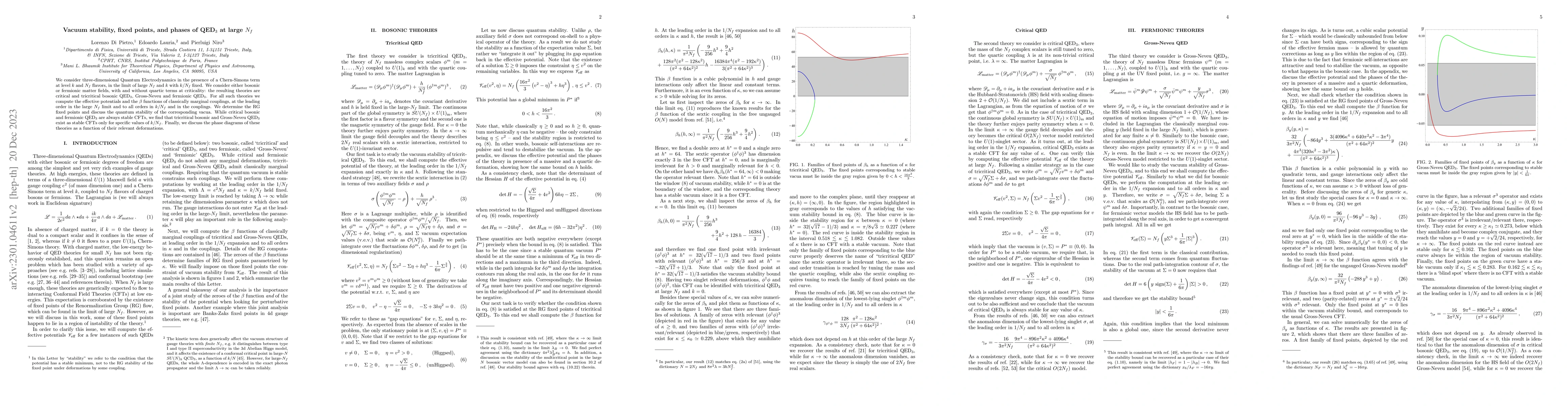 Thumbnail for Vacuum stability, fixed points, and phases of QED$_3$ at large $N_f$