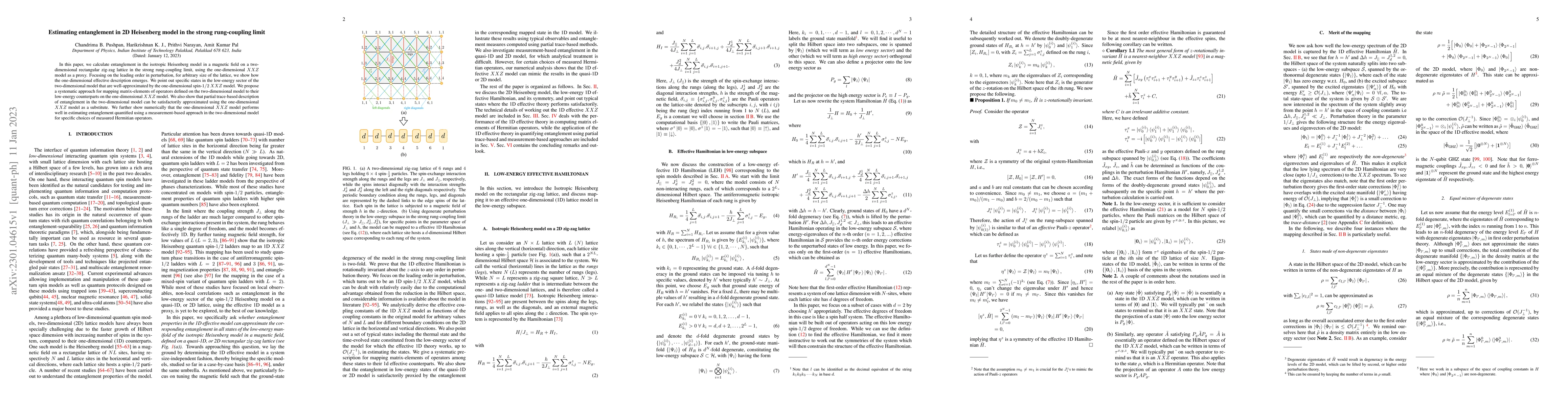 Thumbnail for Estimating entanglement in 2D Heisenberg model in the strong
  rung-coupling limit