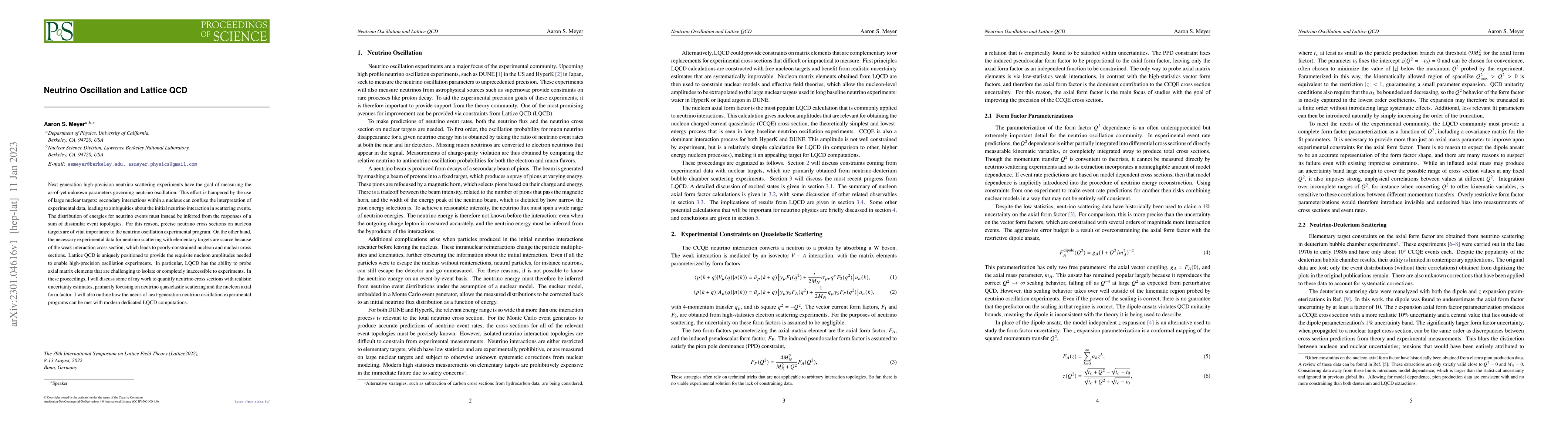 Thumbnail for Neutrino Oscillation and Lattice QCD