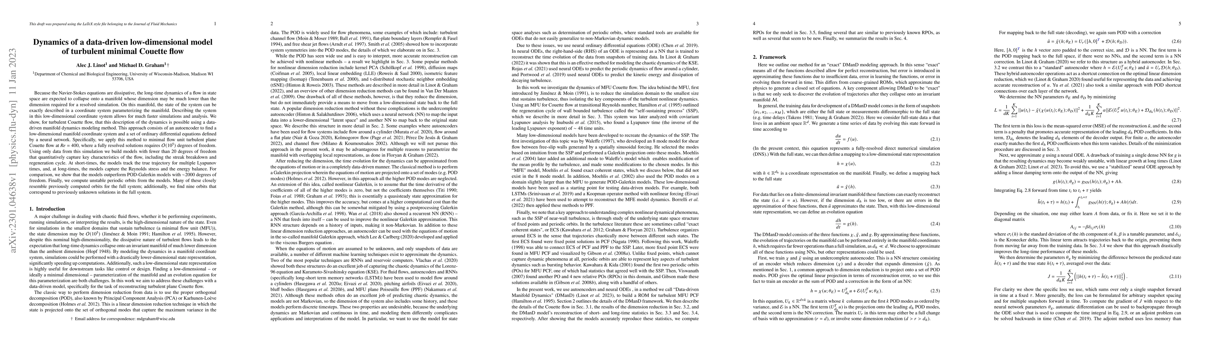 Thumbnail for Dynamics of a data-driven low-dimensional model of turbulent minimal
  Couette flow
