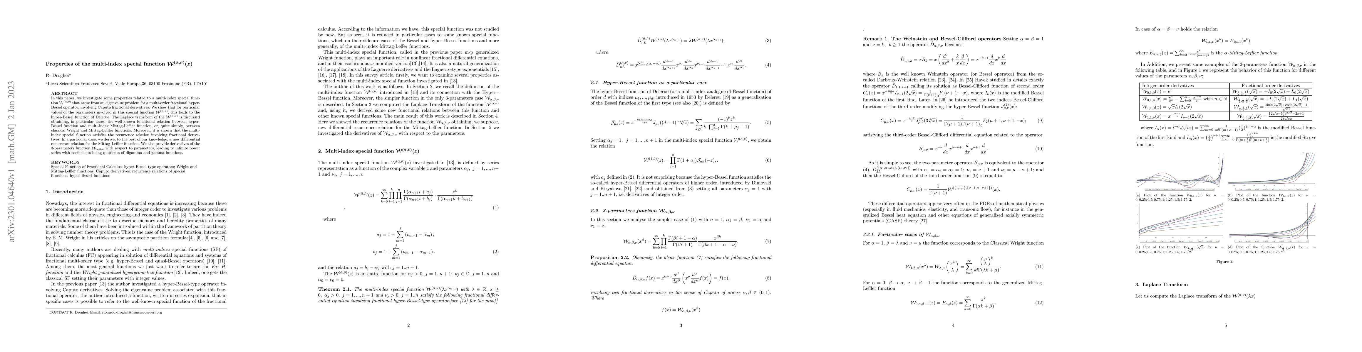 Thumbnail for Properties of the multi-index special function
  $\mathcal{W}^{\left(\bar{\alpha},\bar{\nu}\right)}(z)$