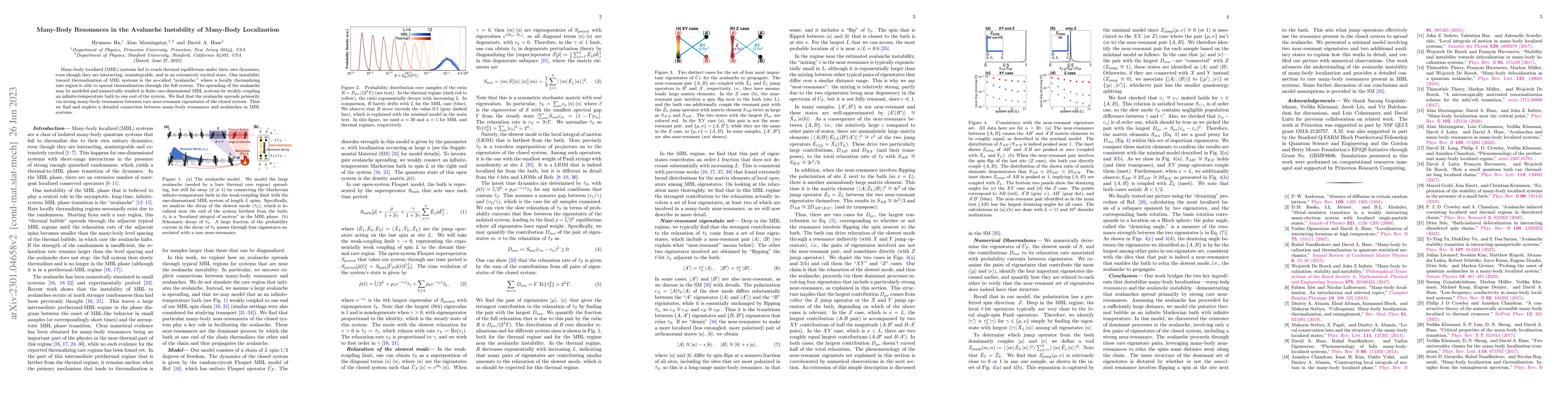 Thumbnail for Many-body resonances in the avalanche instability of many-body
  localization