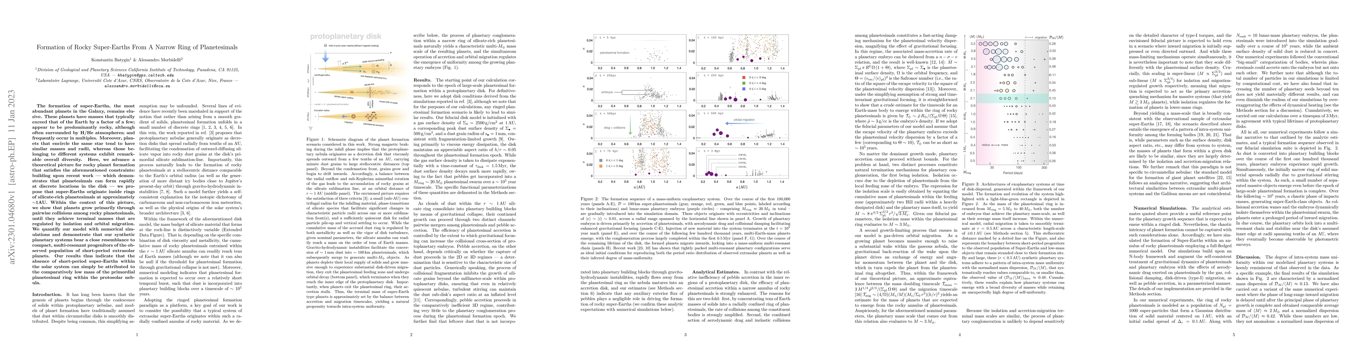 Thumbnail for Formation of Rocky Super-Earths From A Narrow Ring of Planetesimals