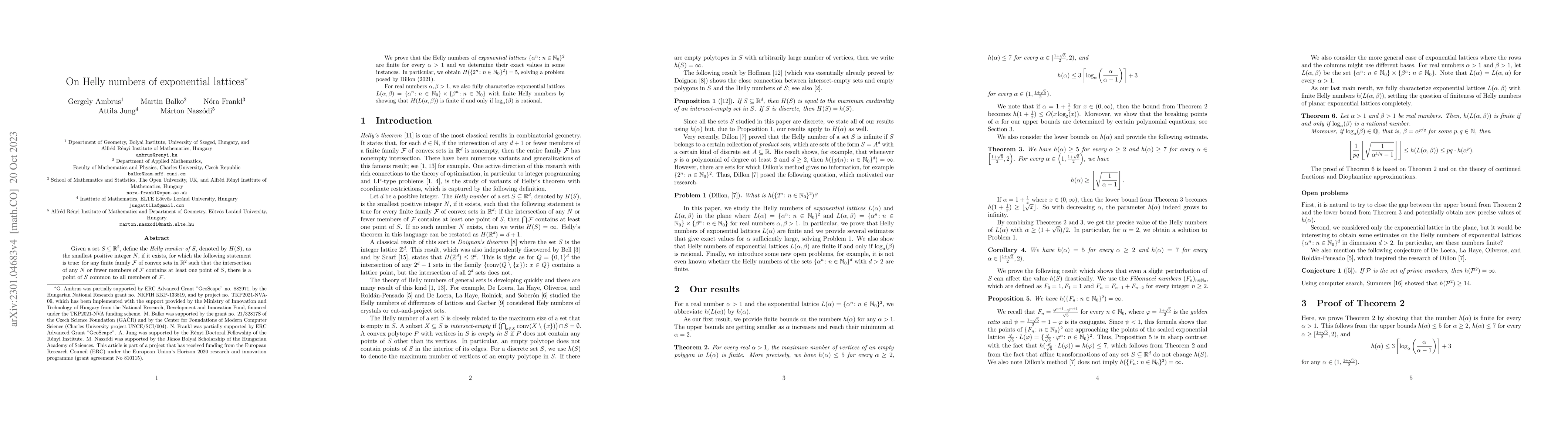 Thumbnail for On Helly numbers of exponential lattices