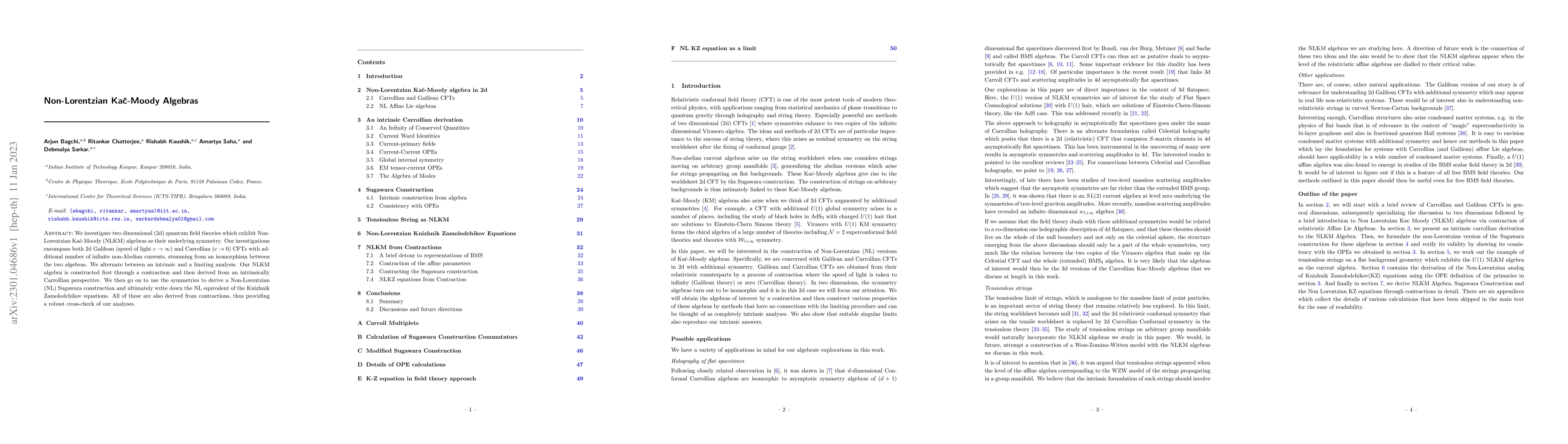 Thumbnail for Non-Lorentzian Ka\v{c}-Moody Algebras