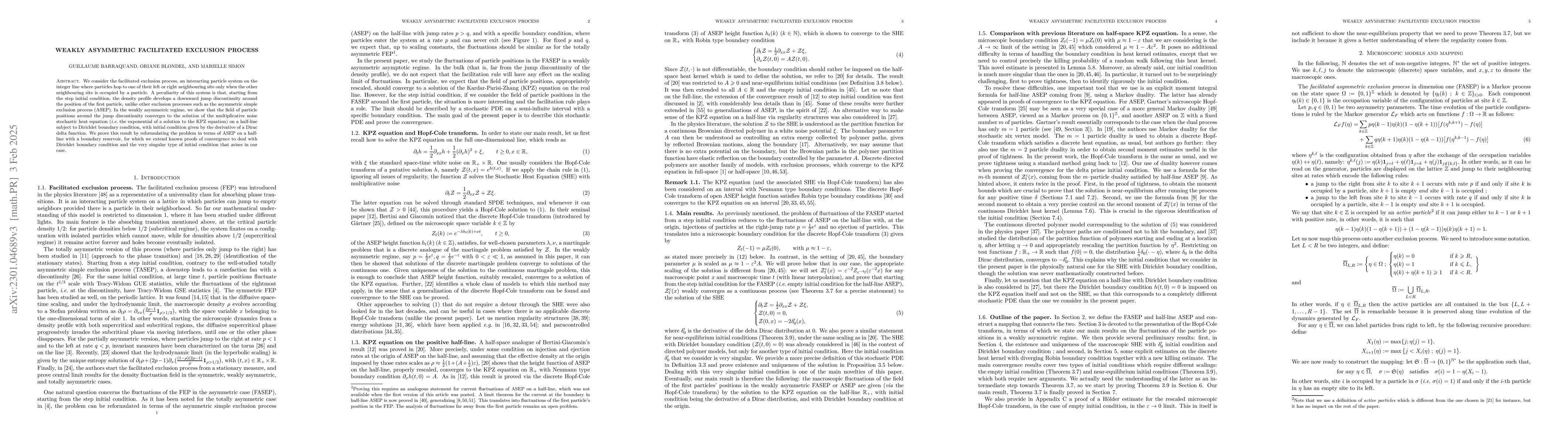 Thumbnail for Weakly asymmetric facilitated exclusion process