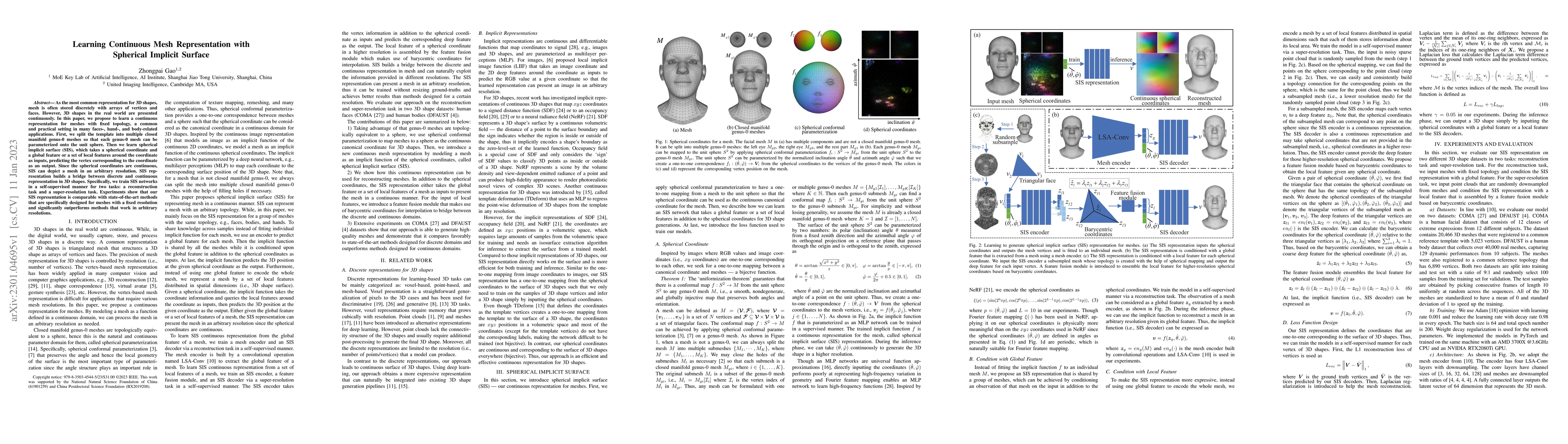 Thumbnail for Learning Continuous Mesh Representation with Spherical Implicit Surface