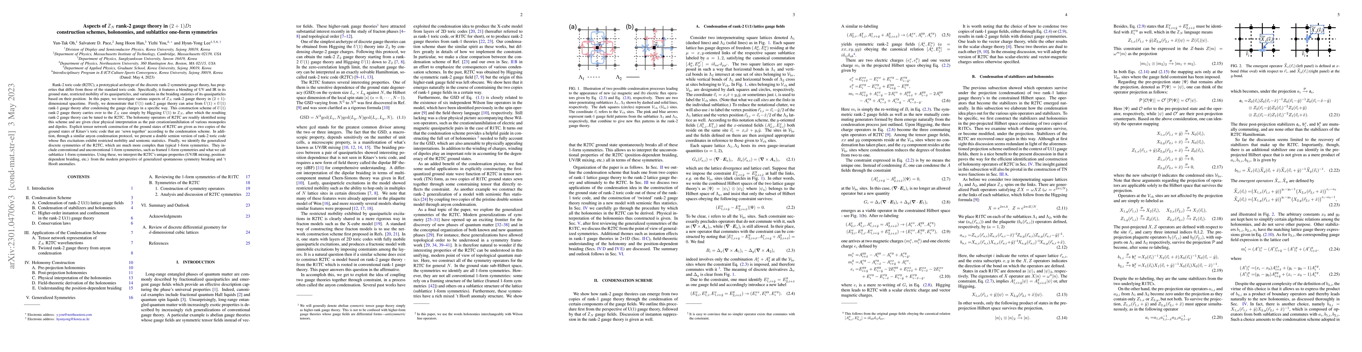 Thumbnail for Aspects of $\mathbb{Z}_N$ rank-2 gauge theory in $(2+1)$ dimensions:
  construction schemes, holonomies, and sublattice one-form symmetries