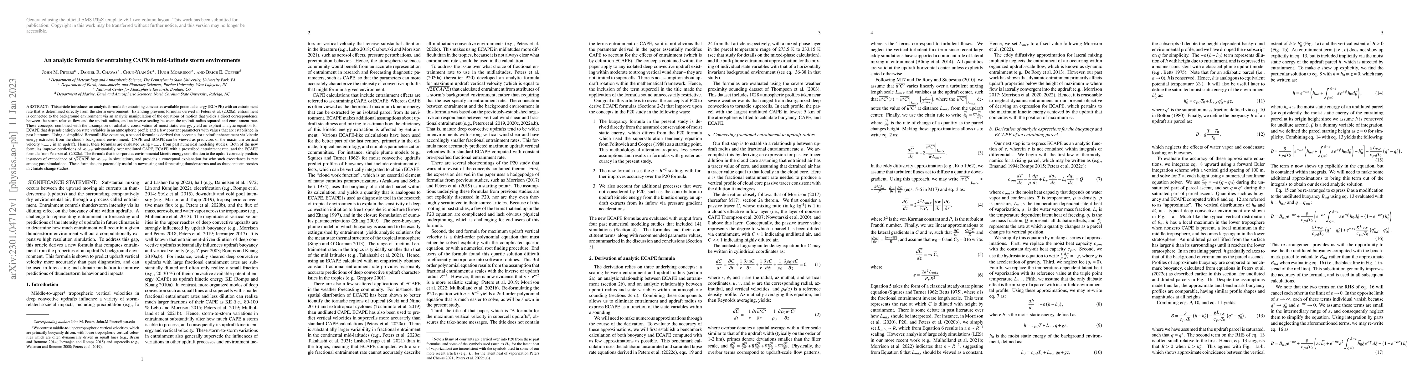 Thumbnail for An analytic formula for entraining CAPE in mid-latitude storm
  environments