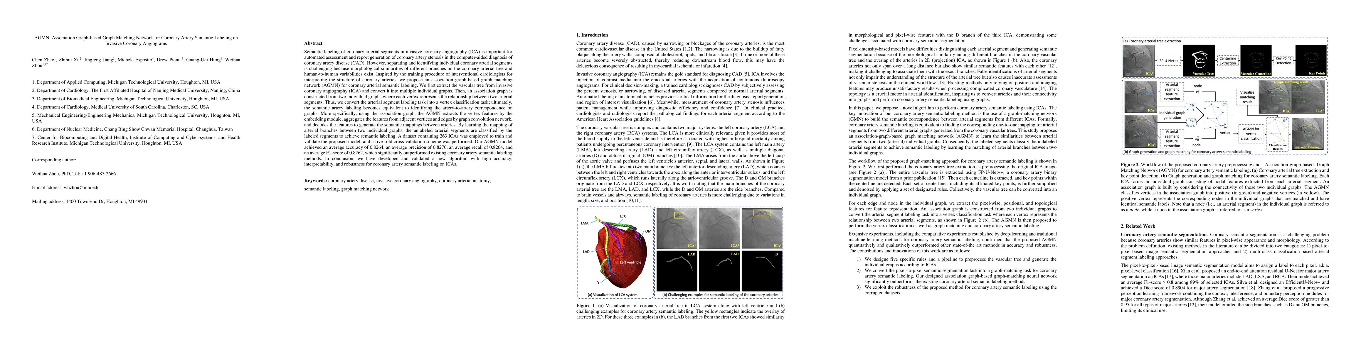Thumbnail for AGMN: Association Graph-based Graph Matching Network for Coronary Artery
  Semantic Labeling on Invasive Coronary Angiograms
