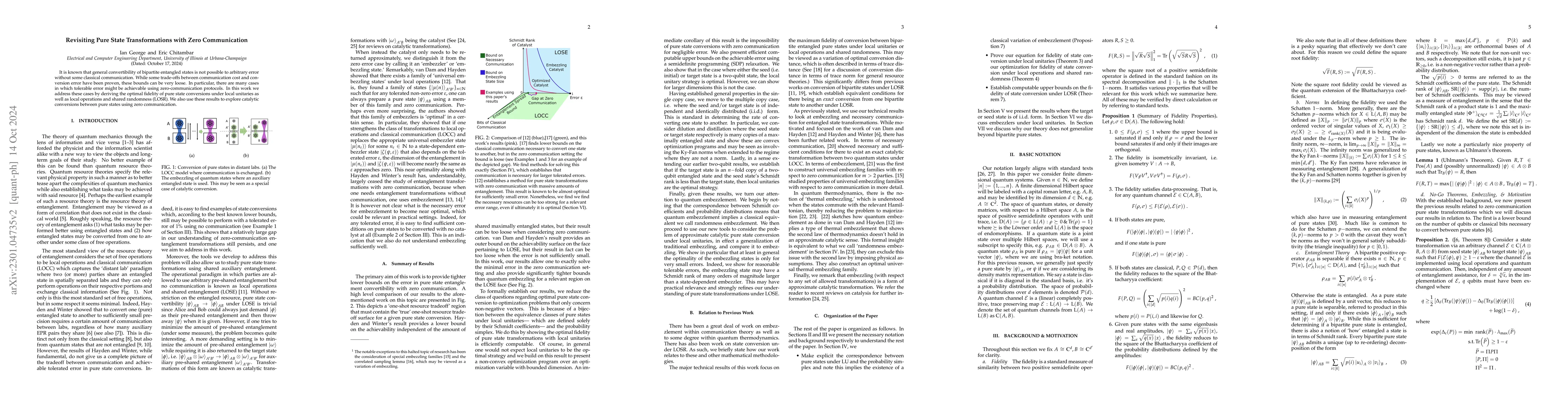 Thumbnail for Revisiting Pure State Transformations with Zero Communication