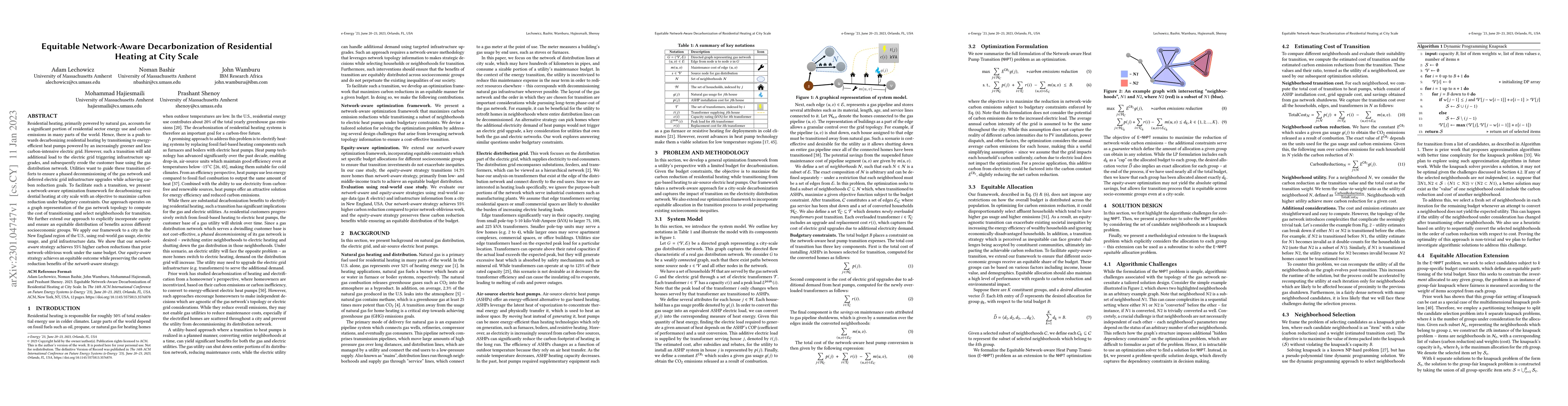 Thumbnail for Equitable Network-Aware Decarbonization of Residential Heating at City
  Scale