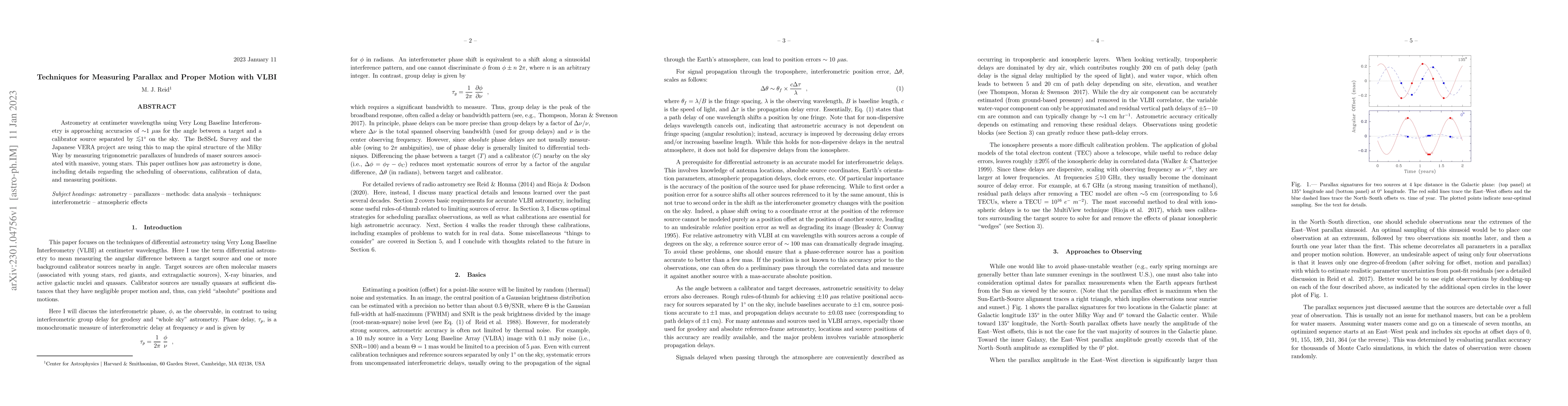 Thumbnail for Techniques for Measuring Parallax and Proper Motion with VLBI