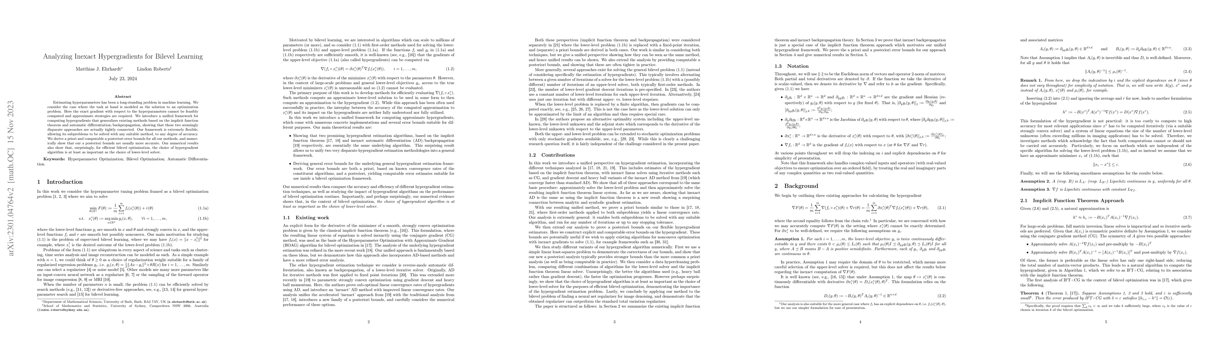 Thumbnail for Analyzing Inexact Hypergradients for Bilevel Learning