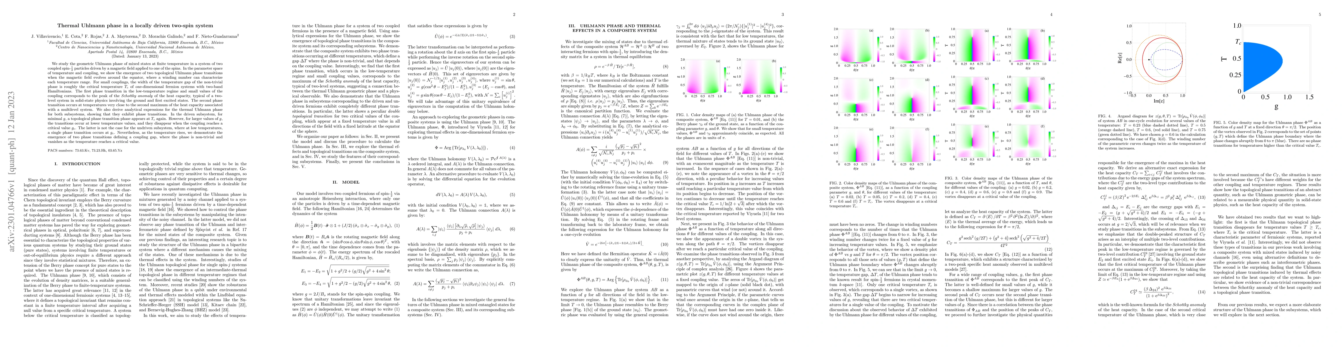 Thumbnail for Thermal Uhlmann phase in a locally driven two-spin system