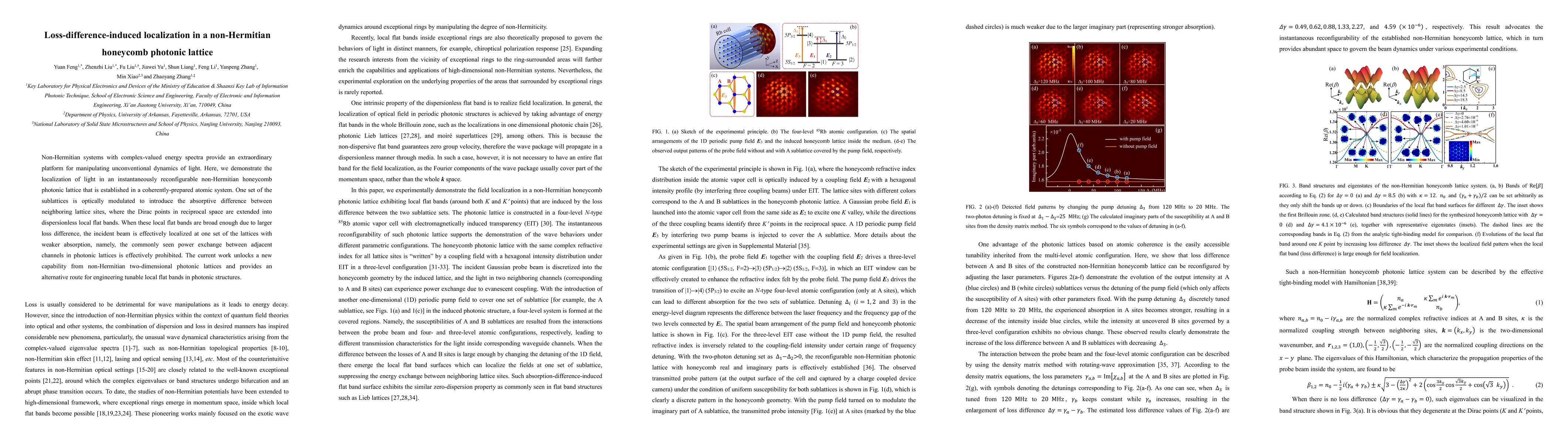 Thumbnail for Loss-difference-induced localization in a non-Hermitian honeycomb
  photonic lattice