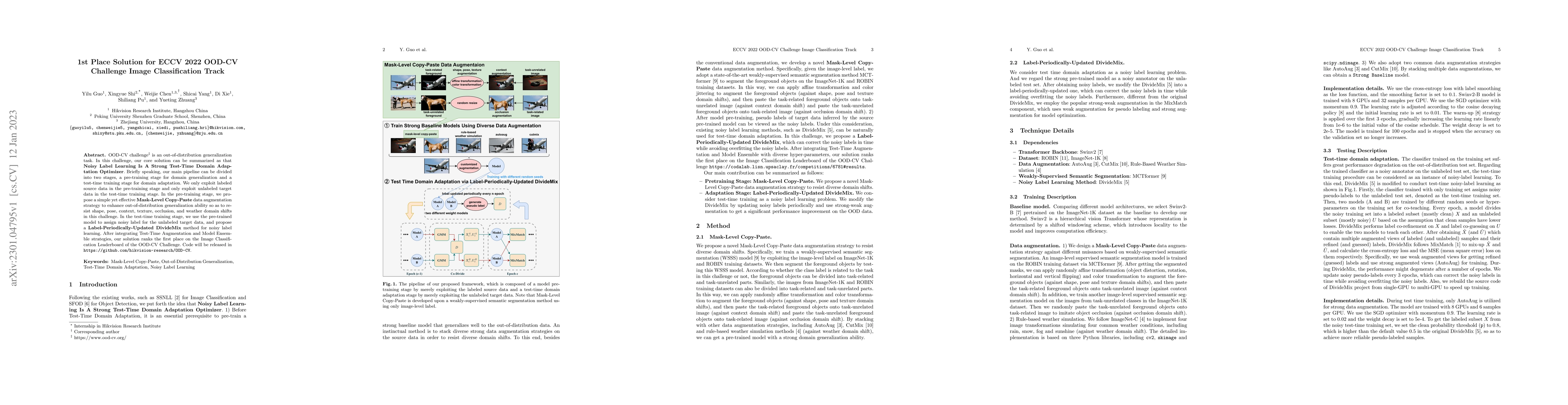 Thumbnail for 1st Place Solution for ECCV 2022 OOD-CV Challenge Image Classification
  Track