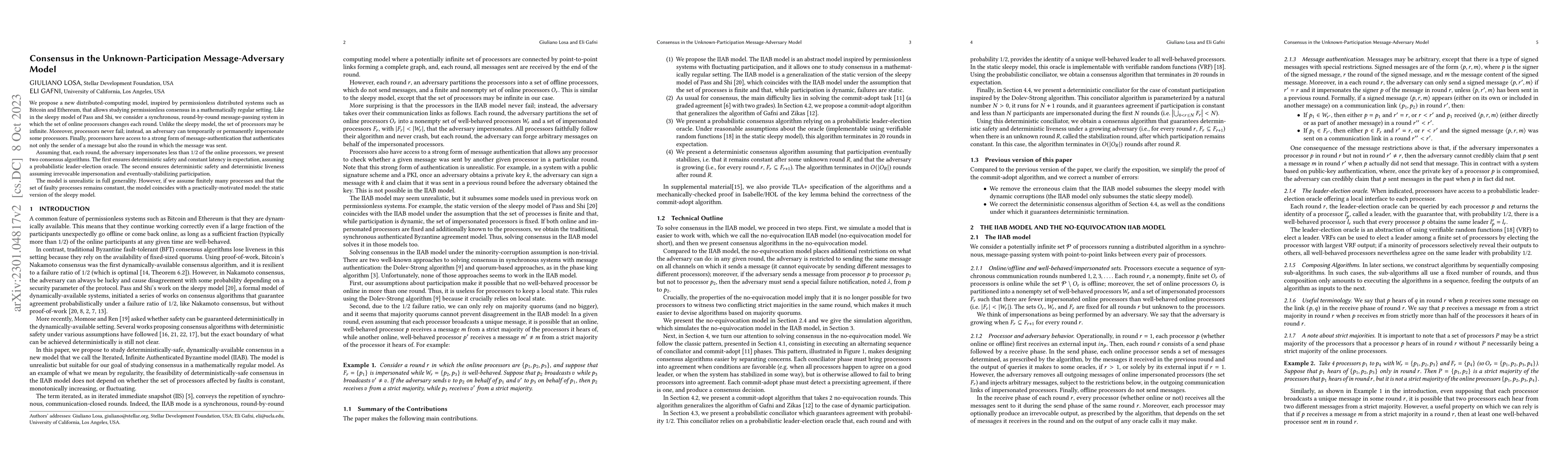Thumbnail for Consensus in the Unknown-Participation Message-Adversary Model