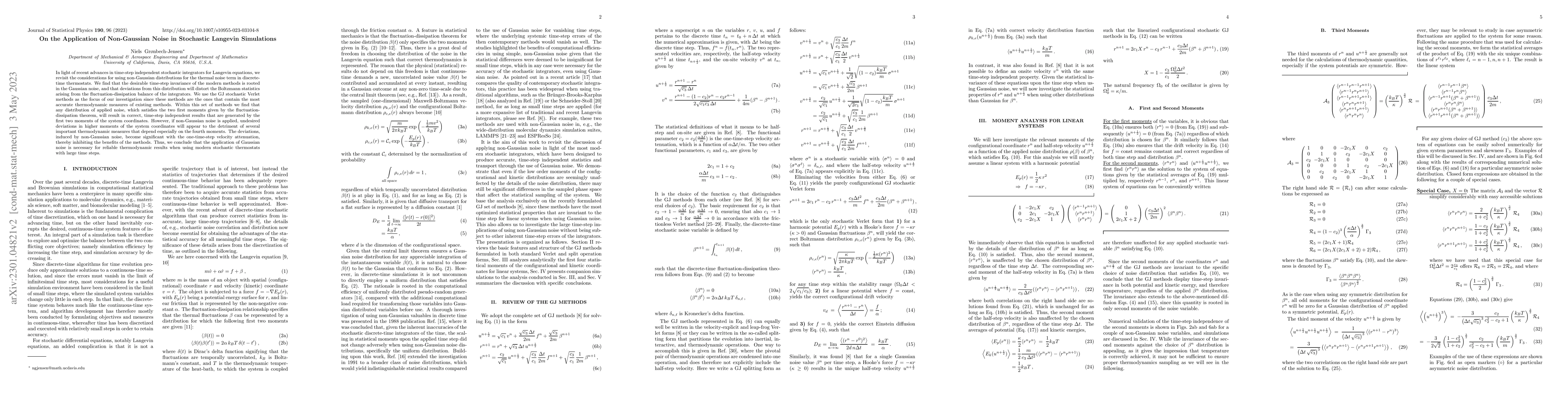Thumbnail for On the Application of Non-Gaussian Noise in Stochastic Langevin
  Simulations