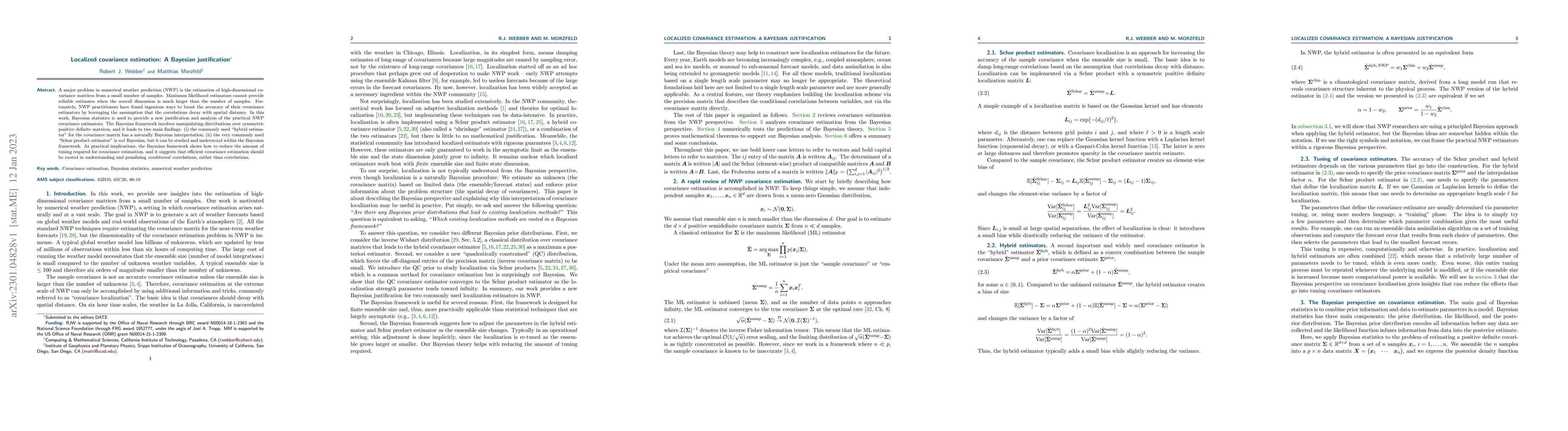 Thumbnail for Localized covariance estimation: A Bayesian perspective