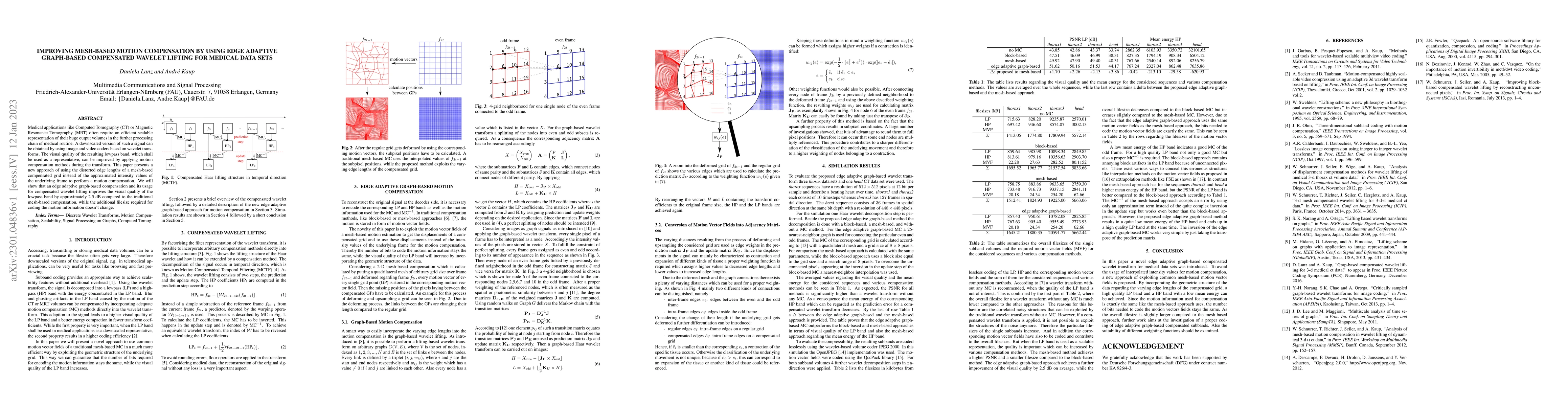 Thumbnail for Improving mesh-based motion compensation by using edge adaptive
  graph-based compensated wavelet lifting for medical data sets