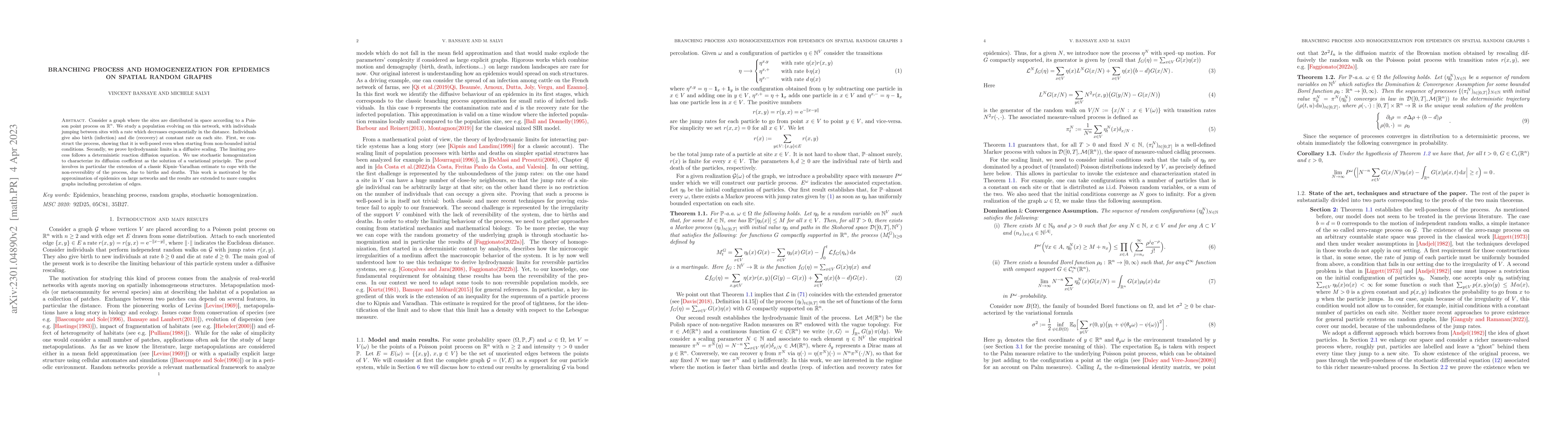 Thumbnail for Branching process and homogeneization for epidemics on spatial random
  graphs