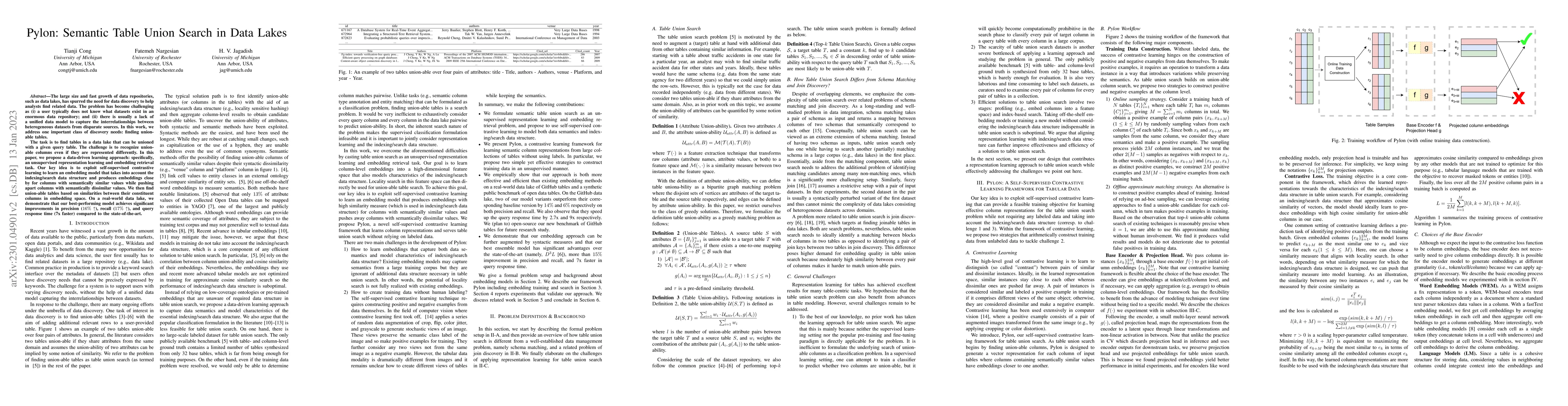 Thumbnail for Pylon: Semantic Table Union Search in Data Lakes