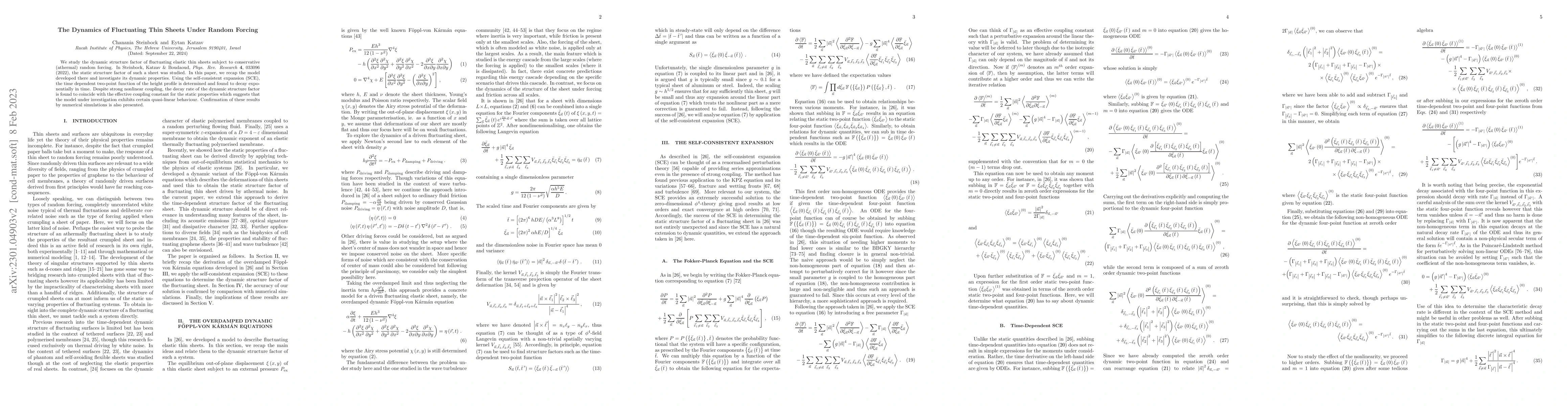 Thumbnail for Dynamics of Fluctuating Thin Sheets Under Random Forcing