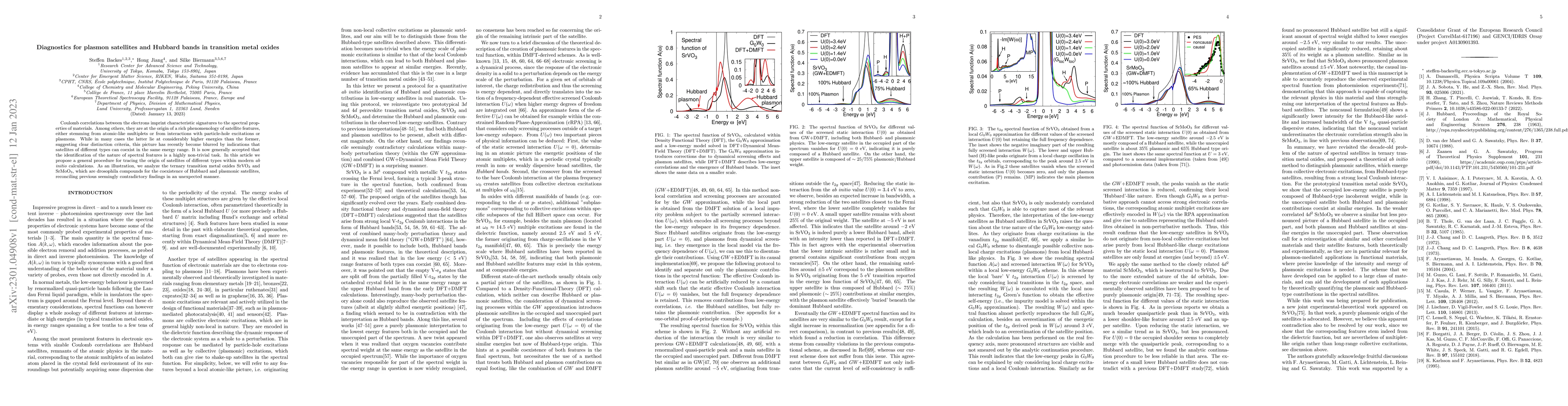 Thumbnail for Diagnostics for plasmon satellites and Hubbard bands in transition metal
  oxides