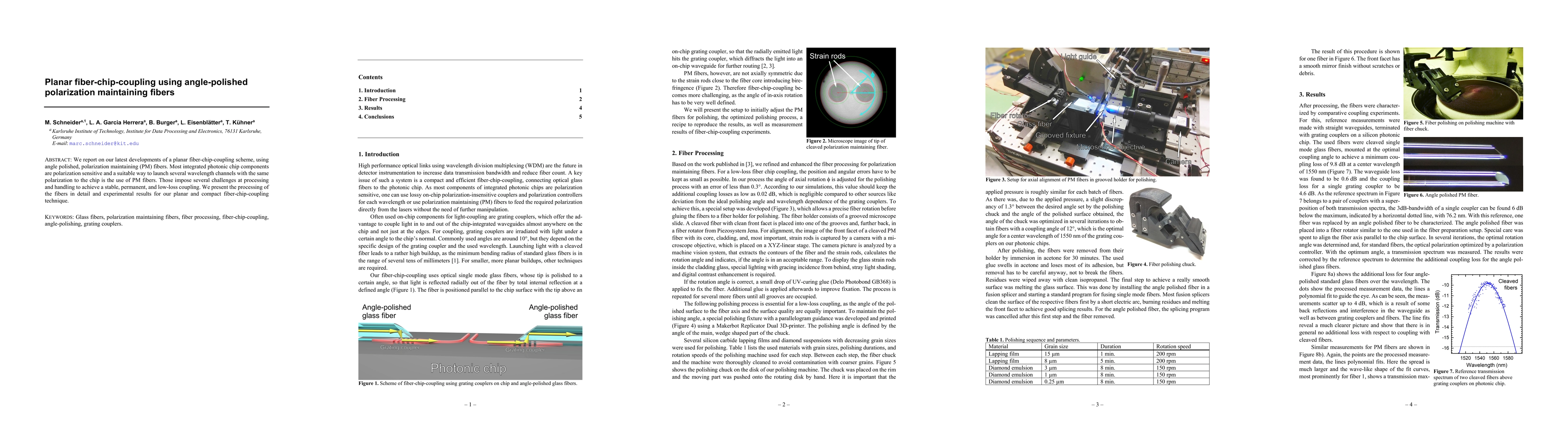 Thumbnail for Planar fiber-chip-coupling using angle-polished polarization maintaining
  fibers