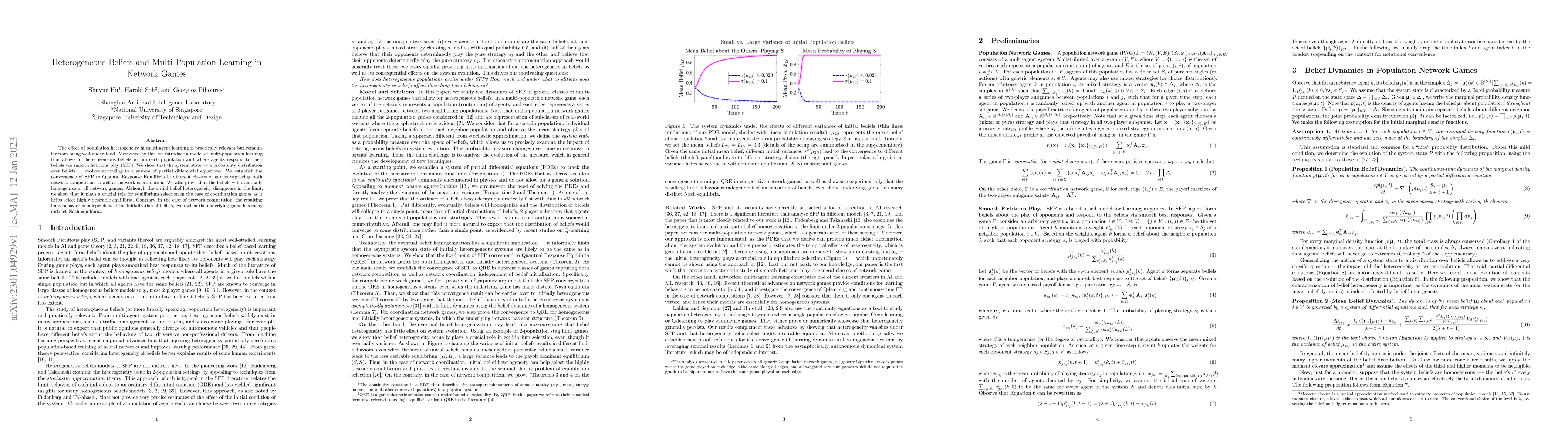 Thumbnail for Heterogeneous Beliefs and Multi-Population Learning in Network Games
