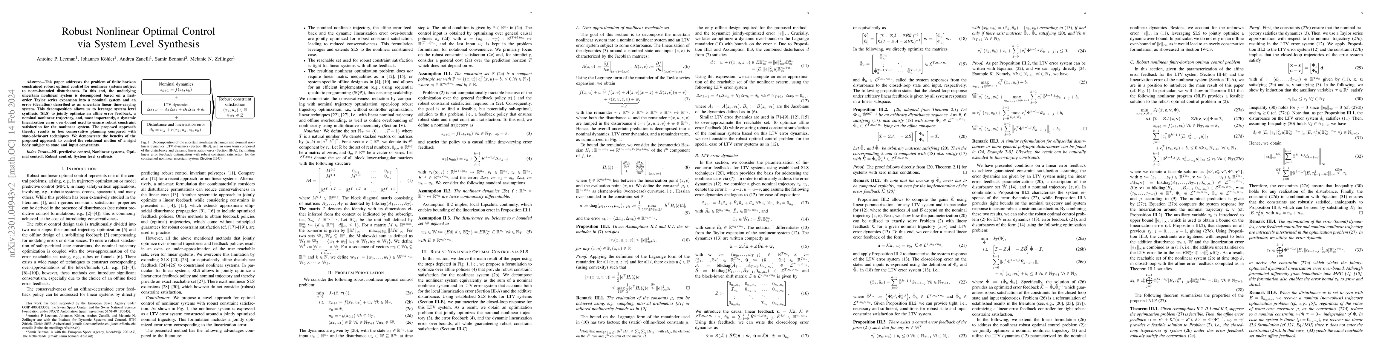 Thumbnail for Robust Nonlinear Optimal Control via System Level Synthesis