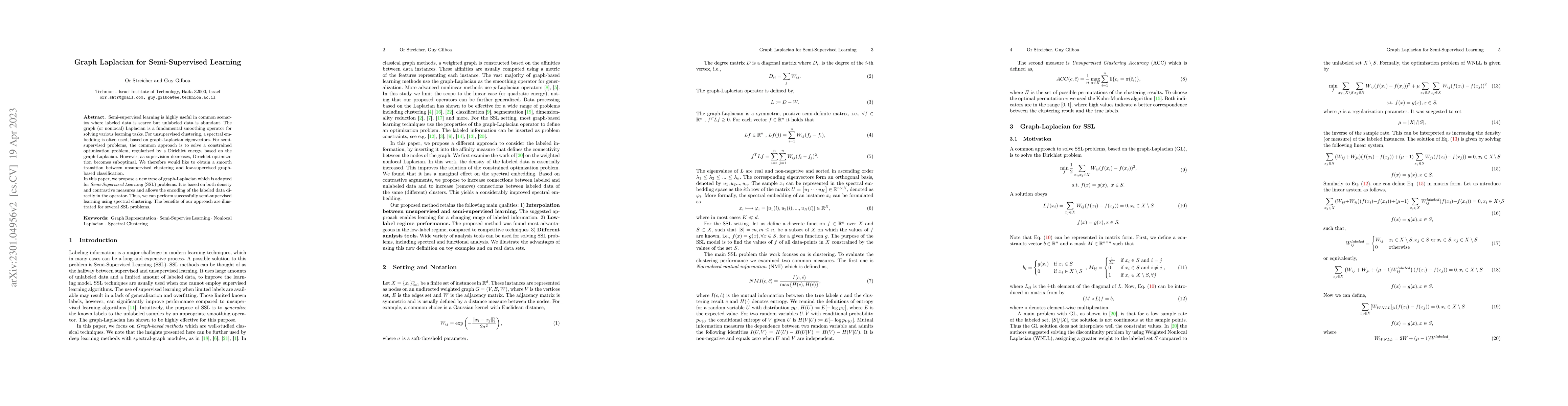Thumbnail for Graph Laplacian for Semi-Supervised Learning