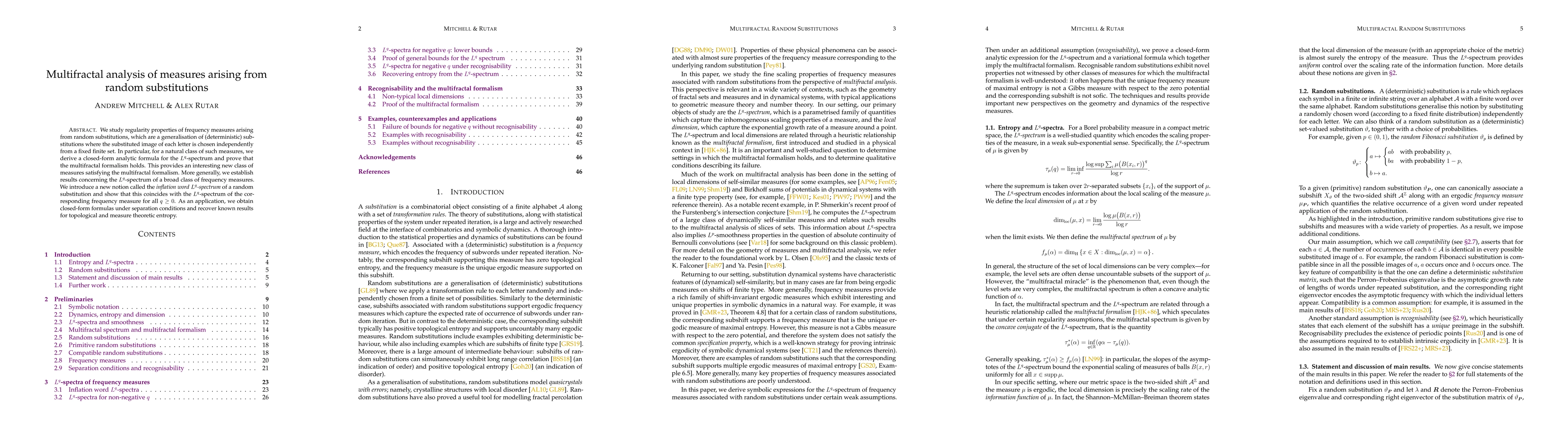 Thumbnail for Multifractal analysis of measures arising from random substitutions