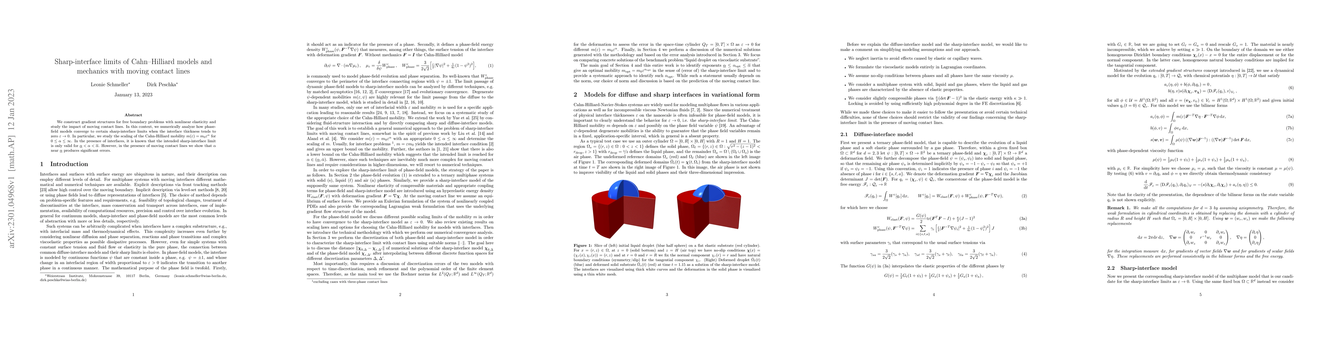 Thumbnail for Sharp-interface limits of Cahn-Hilliard models and mechanics with moving
  contact lines