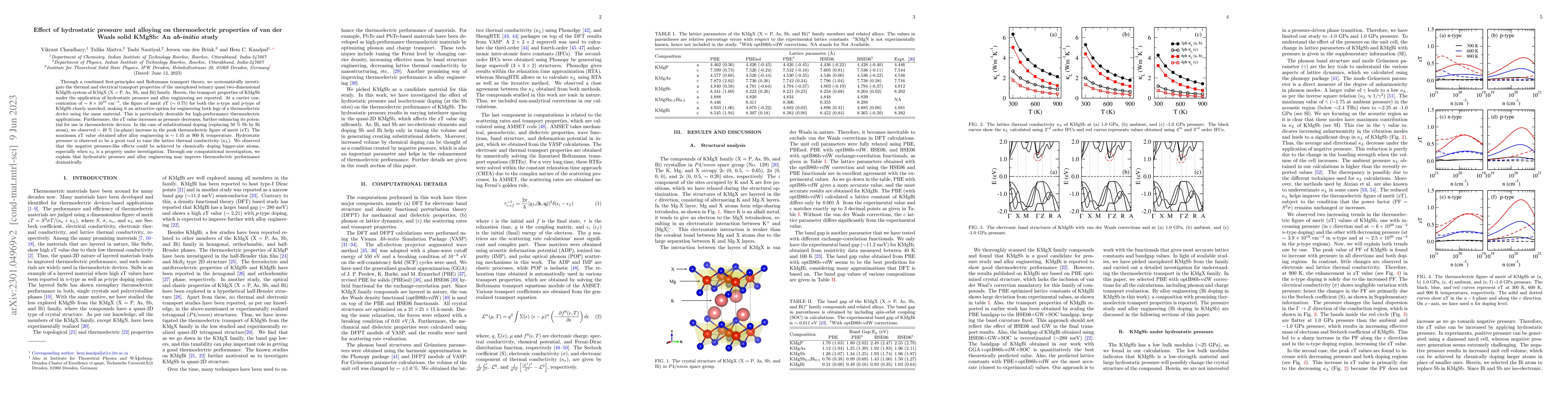 Thumbnail for Effect of hydrostatic pressure and alloying on thermoelectric properties
  of van der Waals solid KMgSb: An \textit{ab-initio} study