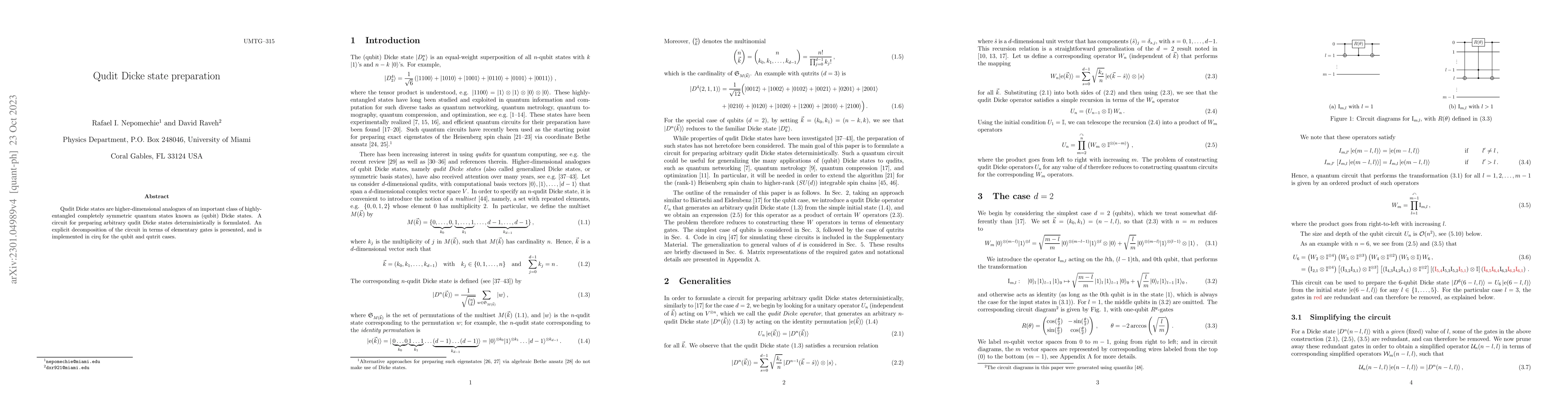 Thumbnail for Qudit Dicke state preparation