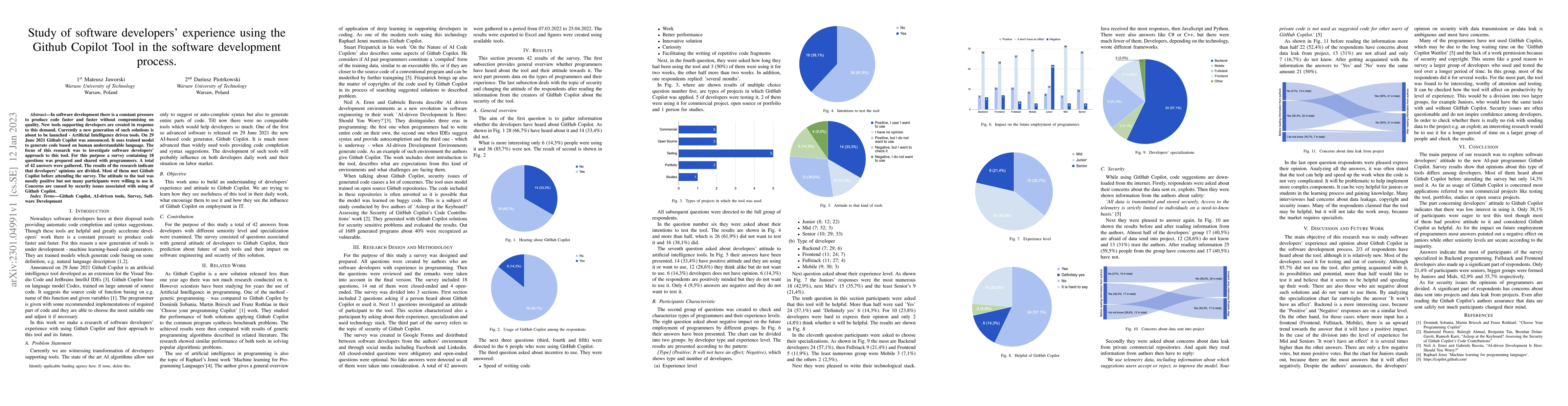 Thumbnail for Study of software developers' experience using the Github Copilot Tool
  in the software development process