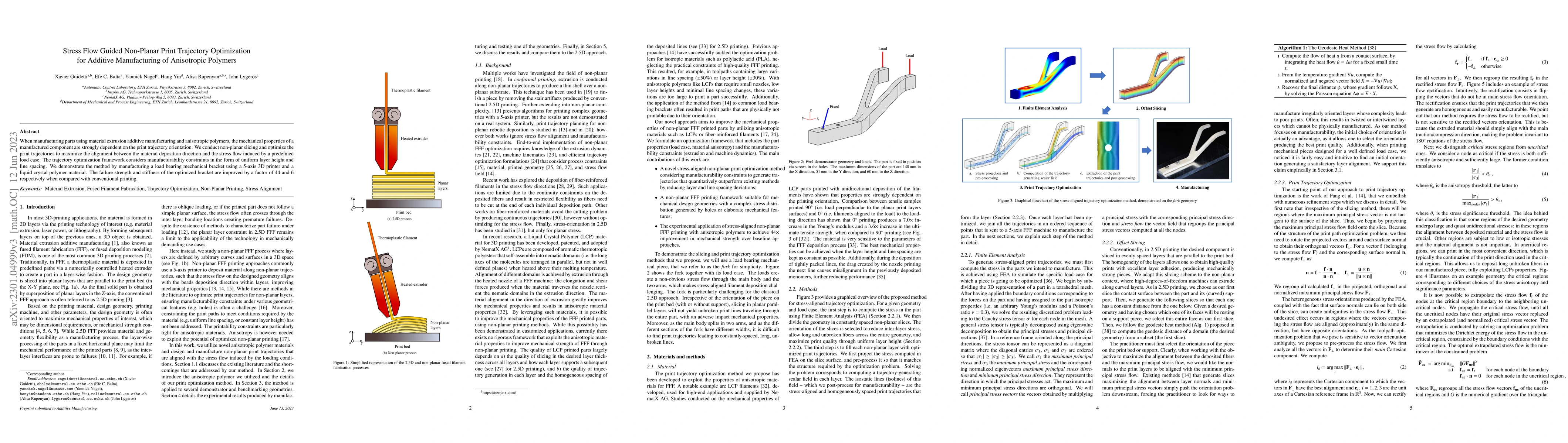 Thumbnail for Stress Flow Guided Non-Planar Print Trajectory Optimization for Additive
  Manufacturing of Anisotropic Polymers
