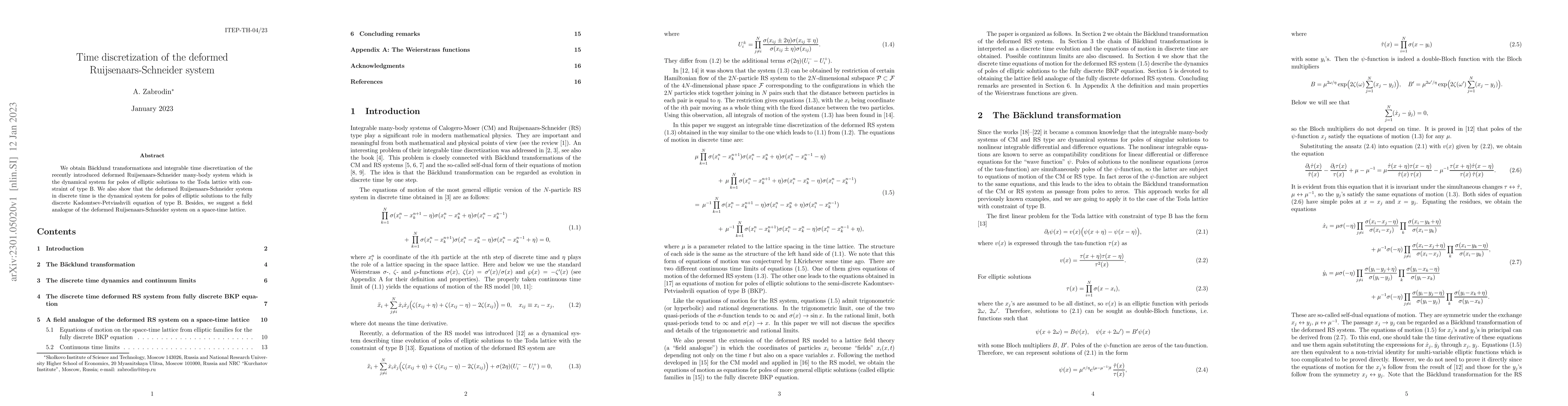 Thumbnail for Time discretization of the deformed Ruijsenaars-Schneider system