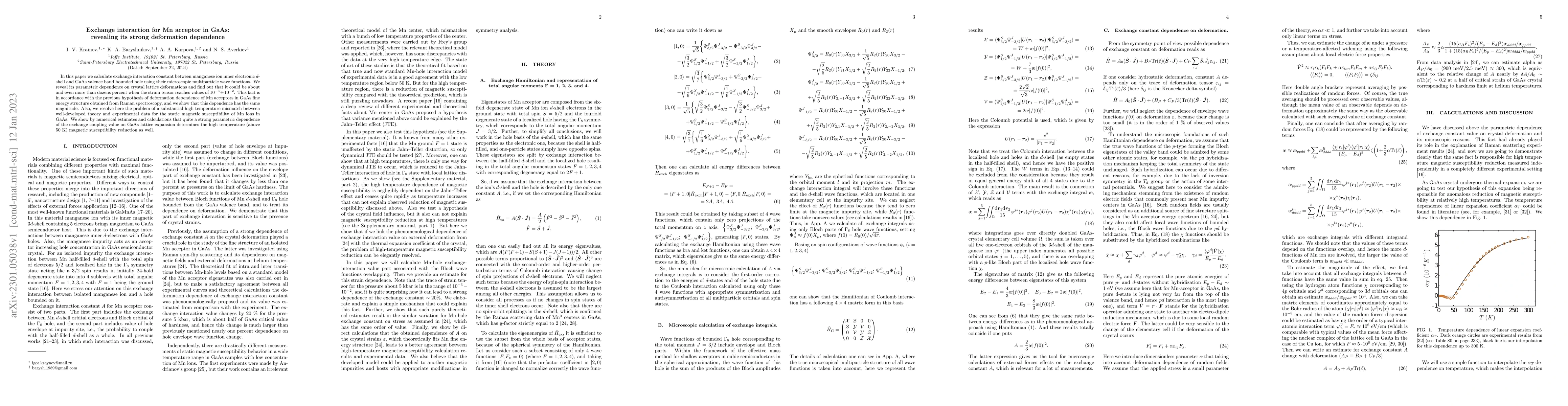 Thumbnail for Exchange interaction for Mn acceptor in GaAs: revealing its strong
  deformation dependence